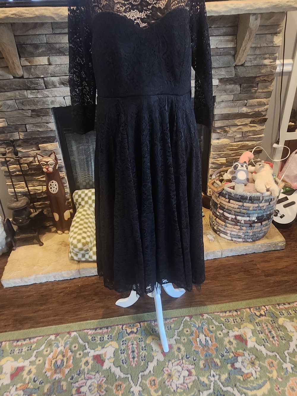 Torrid Black Lace Fit-and-Flare Formal Dress